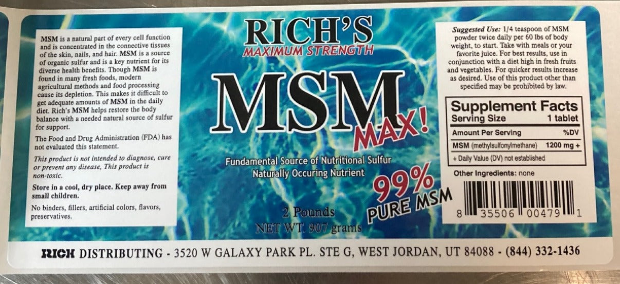 Rich's Pure MSM Dietary Supplement Powder