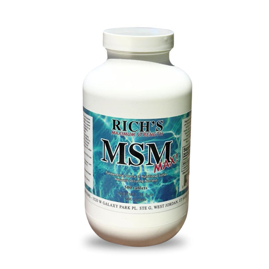 Rich's MSM Maximum Strength 500 1200 mg Tablet Bottle