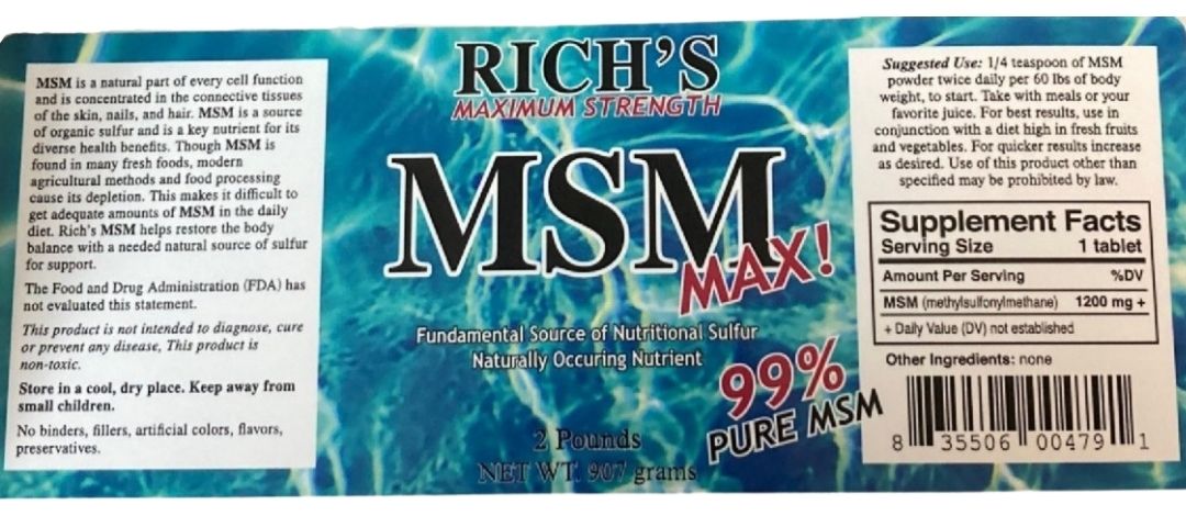 Rich's Pure MSM Dietary Supplement Powder